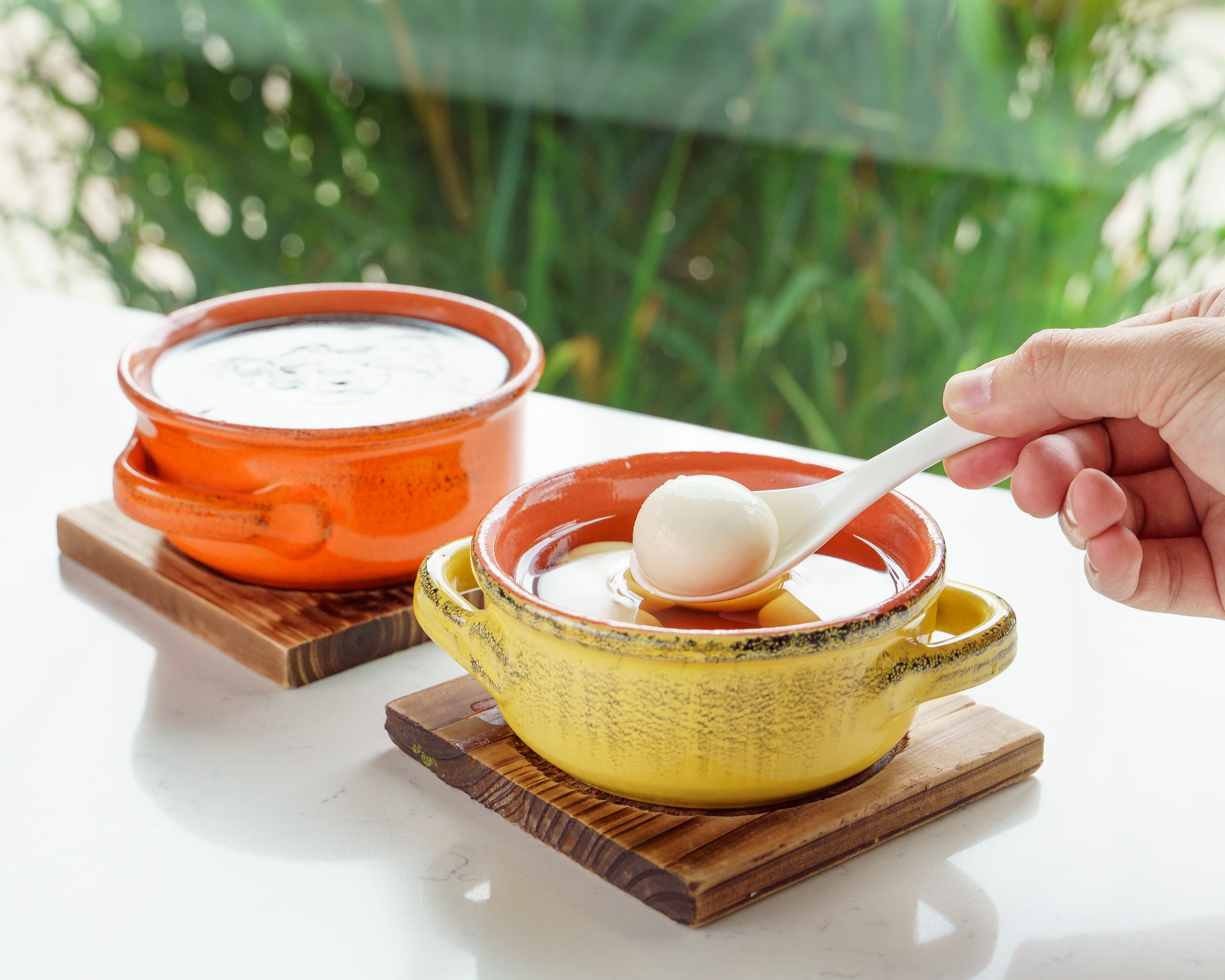 Sticky rice balls and black sesame soup dessert at 17˚C Bubble Tea & Dessert Café